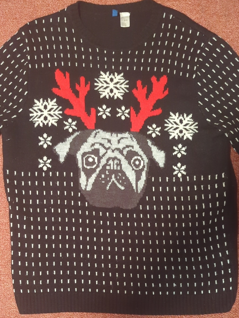 H&M Pug Ugly Christmas Sweater Size Men's Large